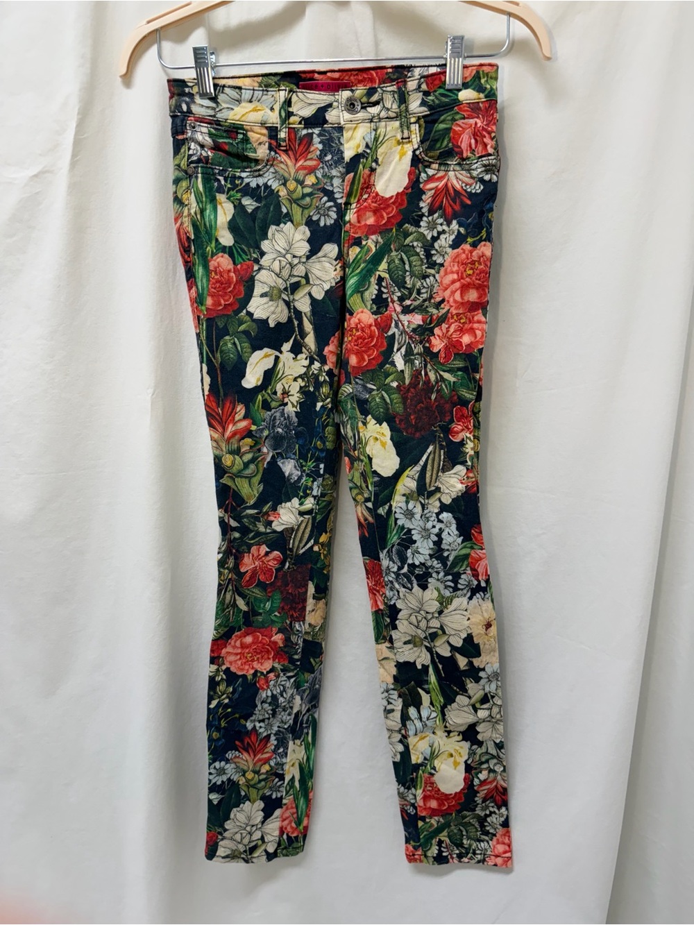 Alice + Olivia Navy Floral Skinny Jeans